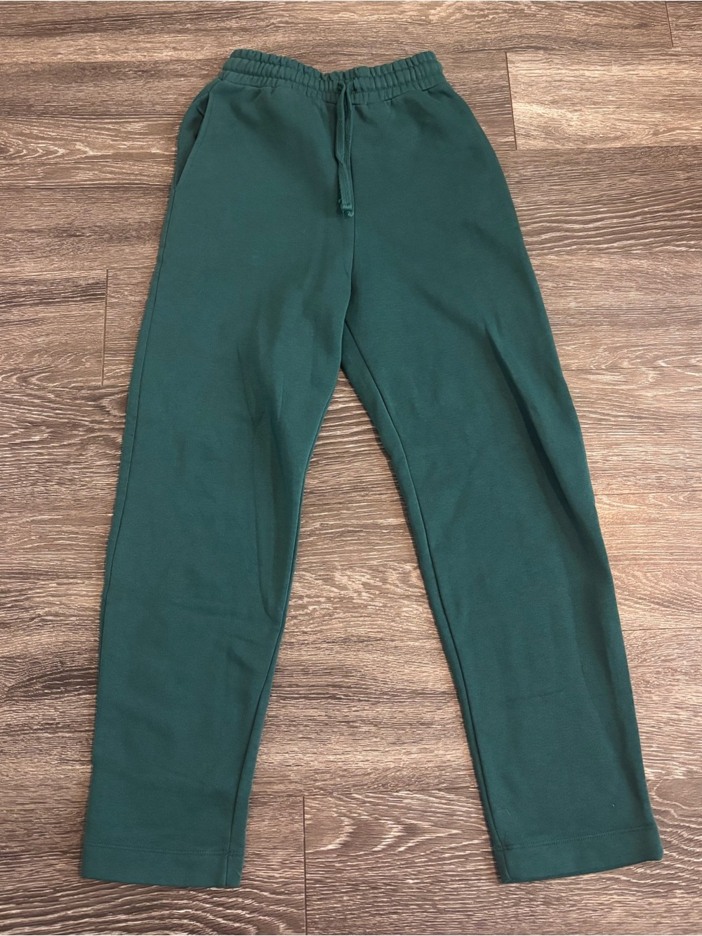 Zara Dark Green Knit Lounge Pants Women's XS Drawstring Pull On Sweatpants